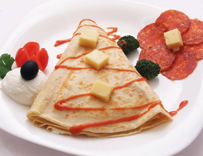 Pancake with ham and kulen delivery