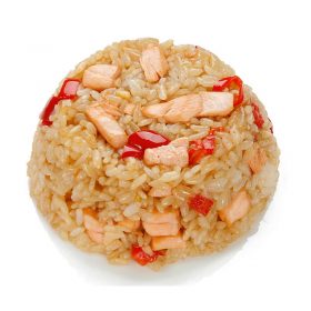 Rice Gohan with salmon and tuna