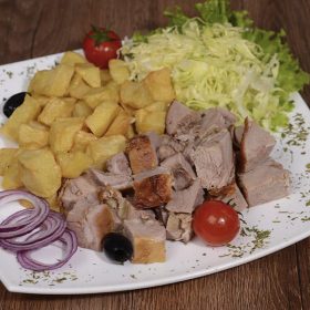 Meal rolled roasted veal 200 grams with shepherd’s potato