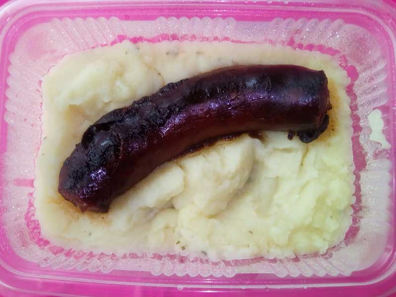 Sausage with mashed potato delivery