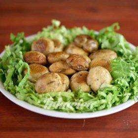 Meal menu grilled mushrooms