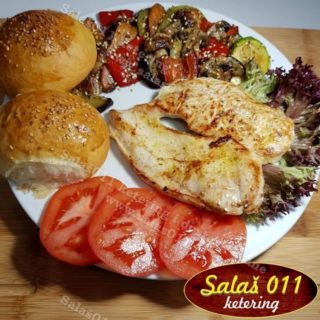 Grilled chicken white with grilled vegetables Salaš 011 Banovo Brdo delivery