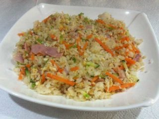 Rice with ham, eggs and vegetables Wok n Stix delivery