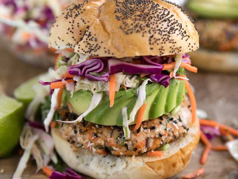 Thai losos burger dostava