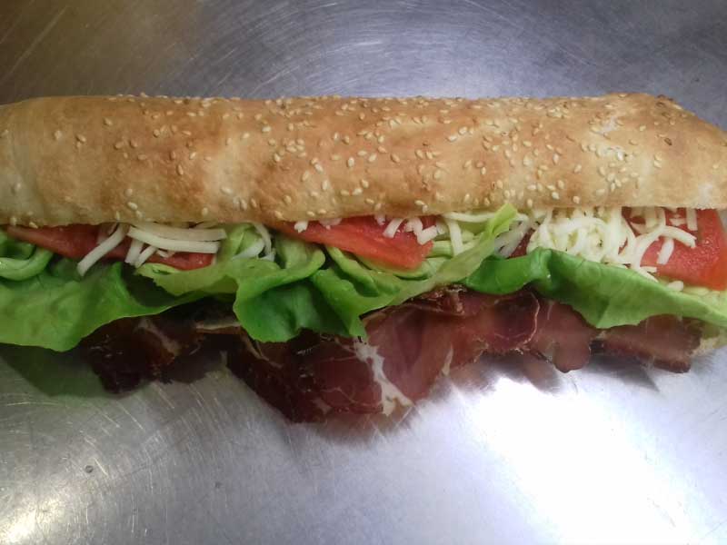 Sandwich with beef prosciutto delivery