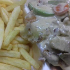Chicken prosciutto, vegetables - meal delivery