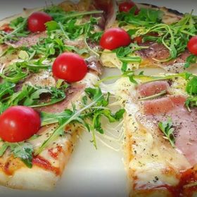 Proschiutto, rocket pizza delivery