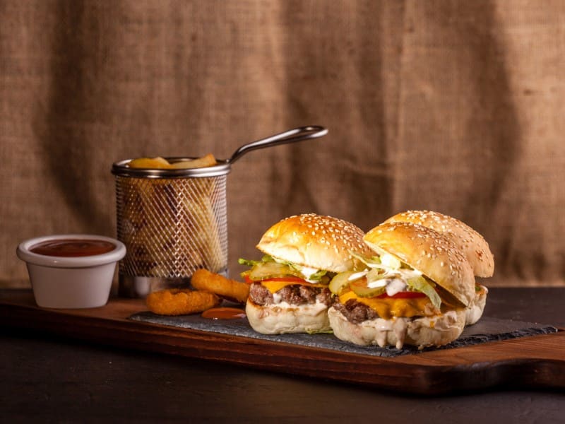 Triple Mini burgers delivery