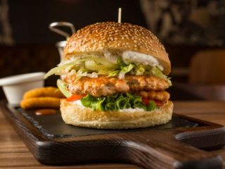 Tartar Salmon Burger Brunch burger bar delivery