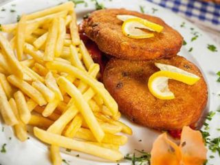 Veg burger with French fries delivery