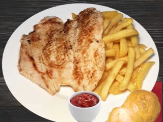 Grilled chicken white with french fries Salaš 011 delivery