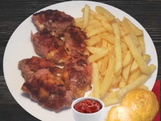 Fritters from Leskovac with french fries Salaš 011 delivery