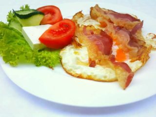 Fried eggs with bacon Taze Toplo delivery