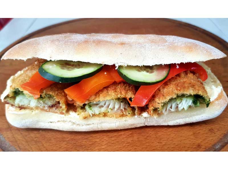 Fried hake sandwich delivery