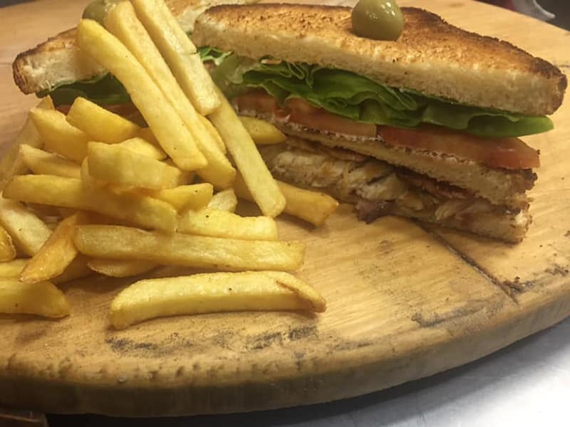 Club sandwich with grilled chicken delivery