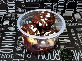 Profiteroles in a glass delivery