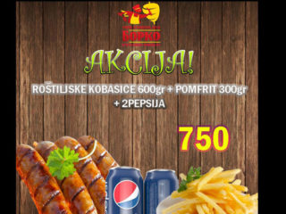 Grill sausages 600g + french fries 300g + 2 x Pepsi Giros Borko delivery