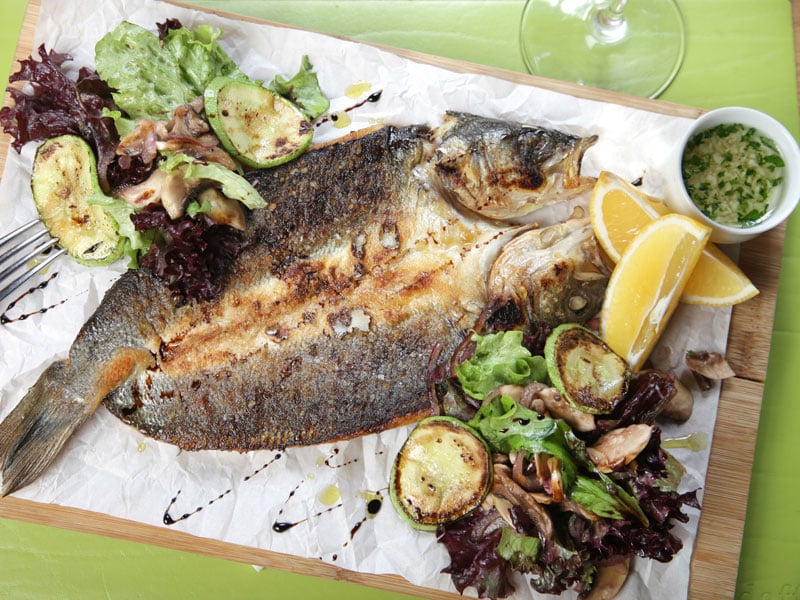 Seabass baked in paperr delivery