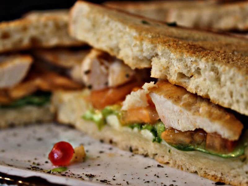 Toast sandwich with chicken delivery