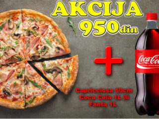 Capricciosa 50cm + Coca-Cola - Original 1L or Fanta - Orange 1L Kuhinjica Novi Sad delivery