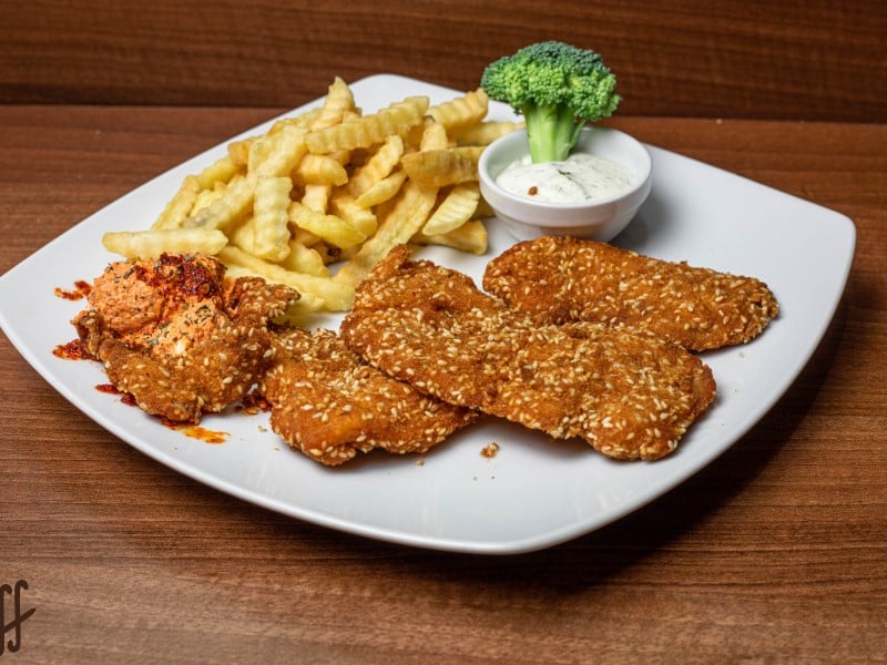 Fried chicken breast with sesame meal delivery