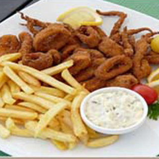 Fried squid with tartar sauce Posejdon delivery