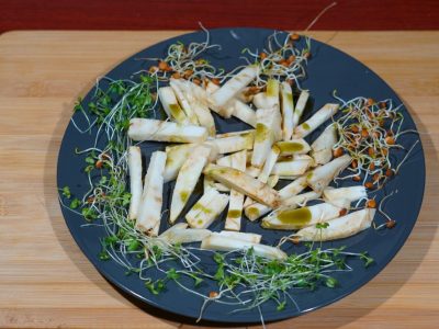 Celery french fries with pumkin oil Vege House delivery