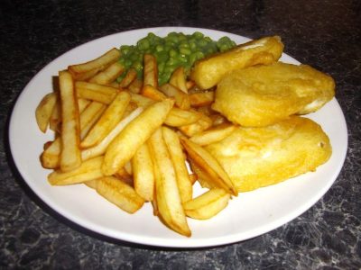 Pseudo fish and real chips Vege House delivery