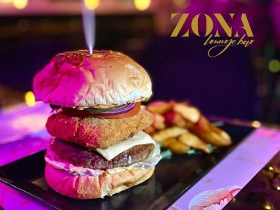Zona breaded cheese burger Zona Lounge Bar delivery