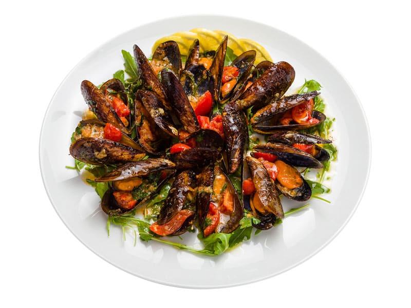 Mussels with tomato and wine delivery