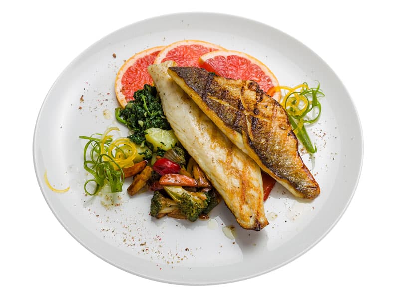 Grilled sea bass fillets delivery