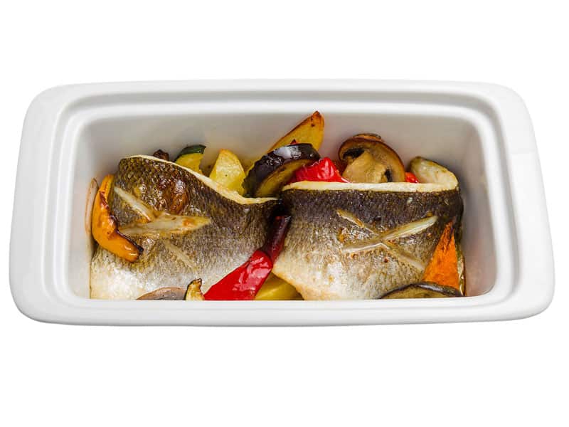 Sea bass fillets baked in the oven delivery