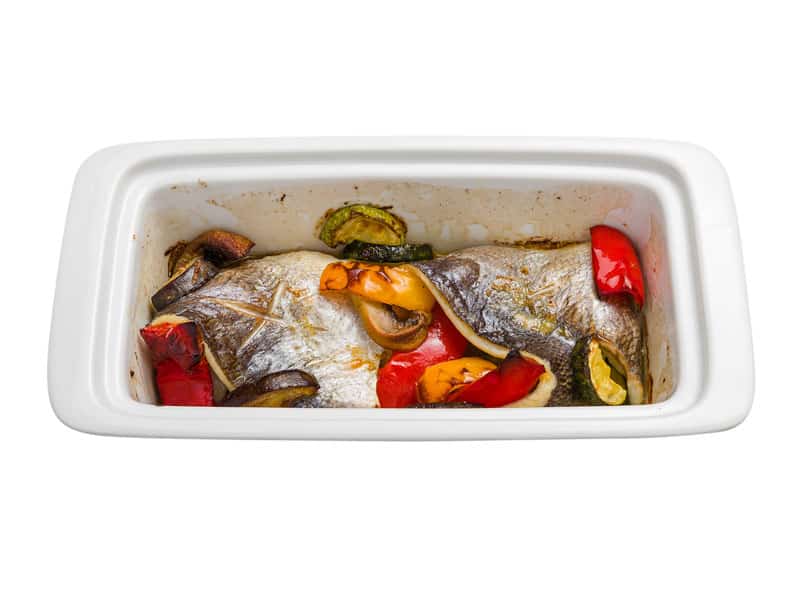Sea bream fillets baked in the oven delivery