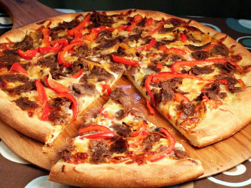 Meat, cheddar pizza delivery