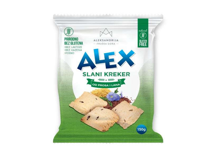 Bezglutenski slani kreker od prosa i lana “Alex” dostava