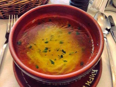 Homemade veal soup with noodles Bosiljak Batajnica delivery