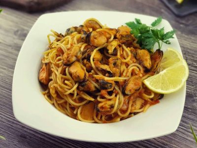 Spaghetti with mussels Ribarnica Com delivery