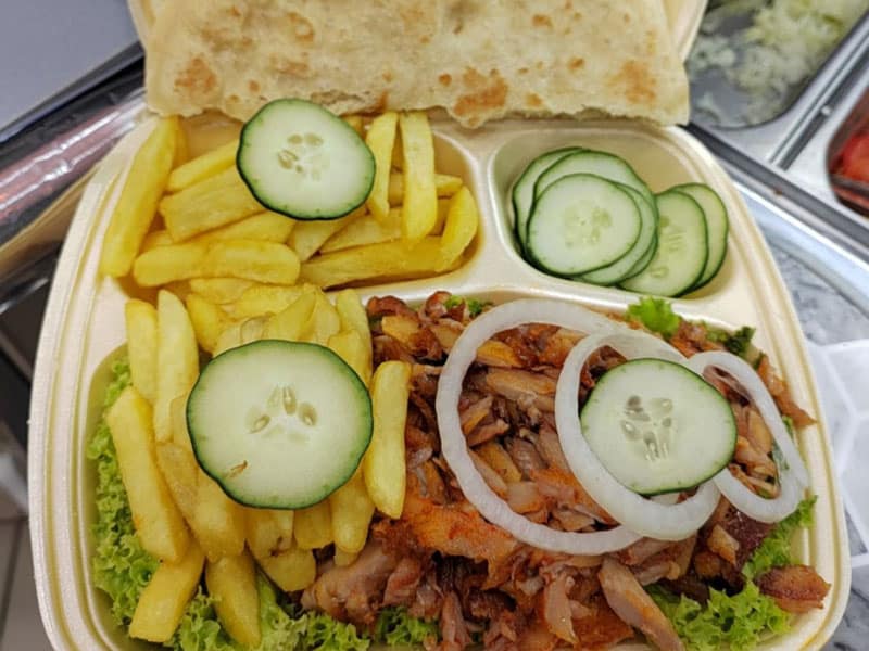 Chicken gyros portion delivery