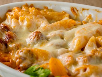 Baked penne with sausage and turkey Brunch Merkator delivery