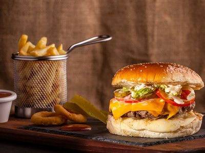 Cheese burger Brunch burger bar delivery