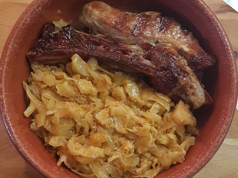 Smoked ribs with baked cabbage delivery