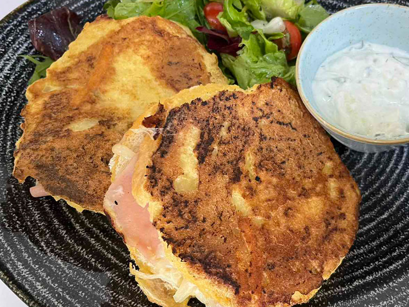 French toast stuffed with ham and cheese delivery