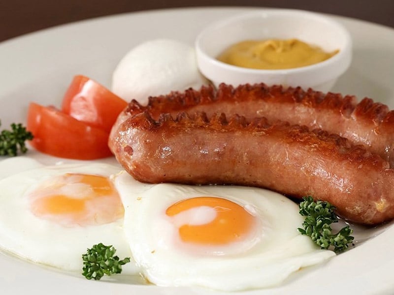 Eggs with sausage delivery