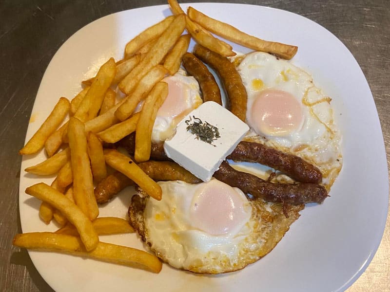 Eggs with sausage delivery
