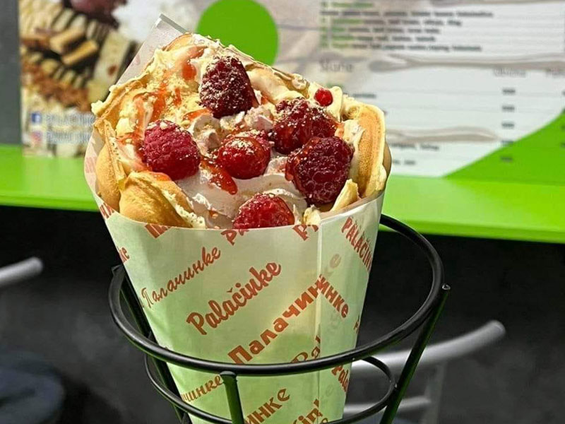 Cheesecake raspberry waffle delivery