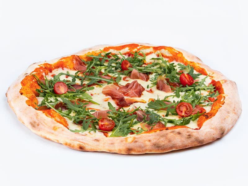 Pizza with prosciutto and rocket delivery