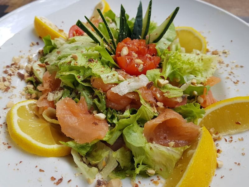 Salad with smoked salmon delivery