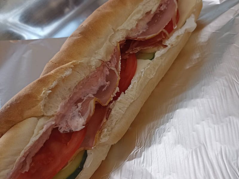 Sandwich with smoked ham delivery