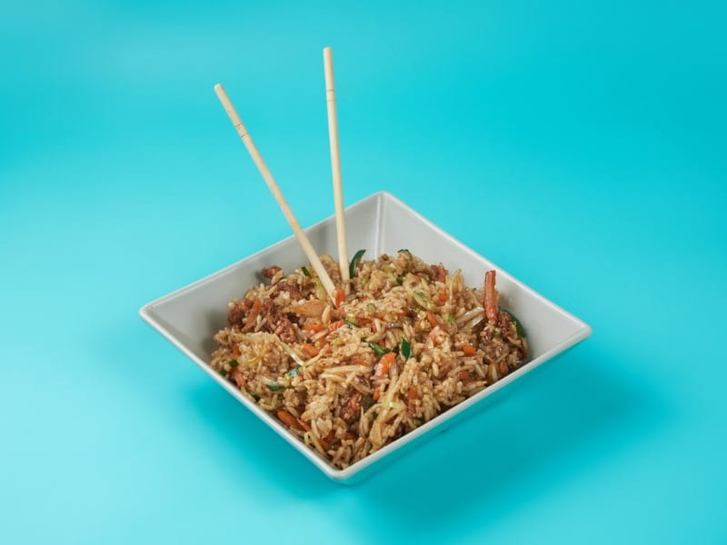 Fit rice with crispy squids and vegetables delivery