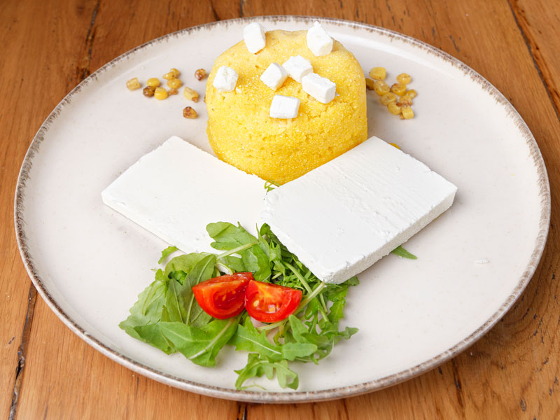 Polenta with cheese delivery